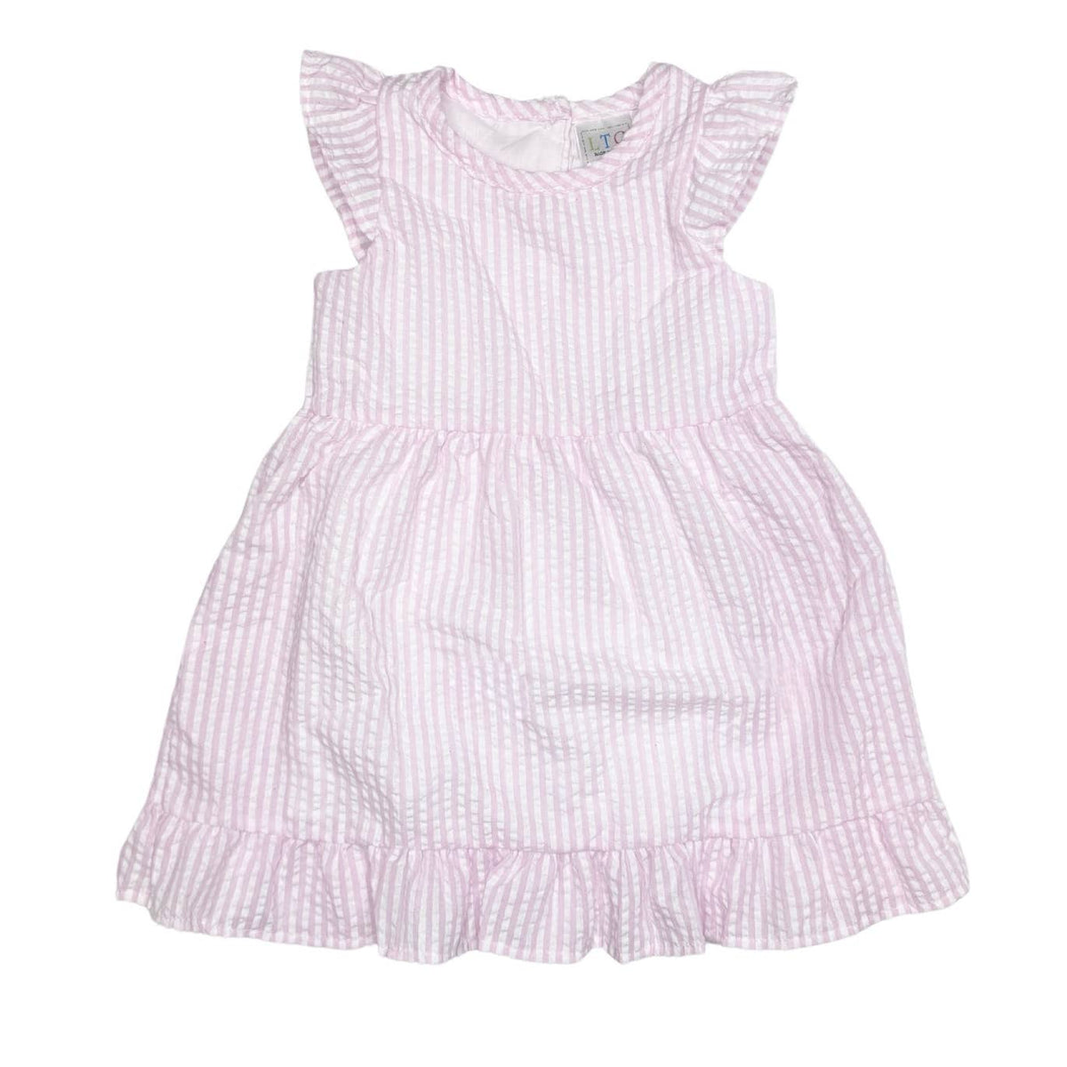 Classic Seersucker Dress- LIGHT PINK