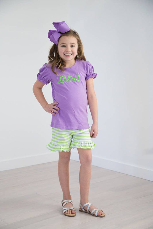Ruffle Sleeve Shirt- Dark Lavender